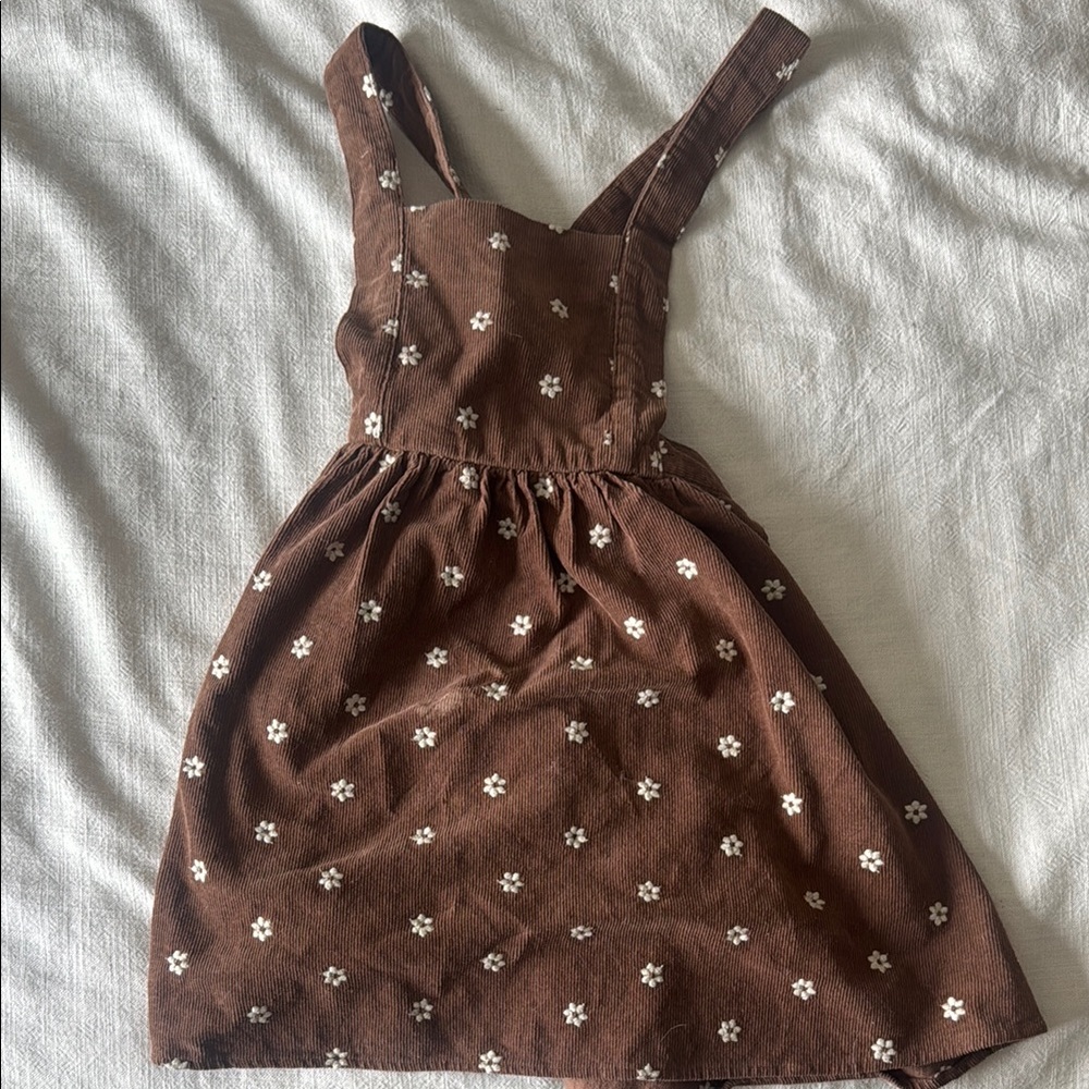 Brown Floral Kids Dress